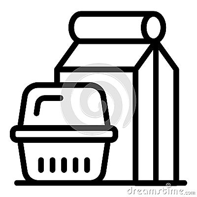 Takeout meal icon, outline style Vector Illustration