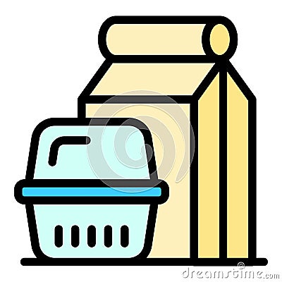 Takeout meal icon vector flat Stock Photo