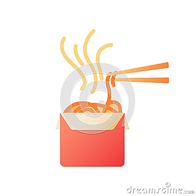 Takeout noodles vector flat color icon Vector Illustration