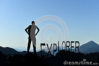 It takes courage, entrepreneurship and fearlessness to explore extraordinary places Stock Photo