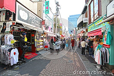Takeshita Street in Harajuku, Tokyo, Japan Editorial Stock Photo