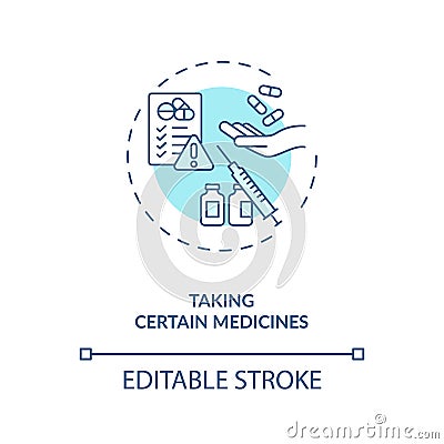 Taking certain medicines concept icon Vector Illustration
