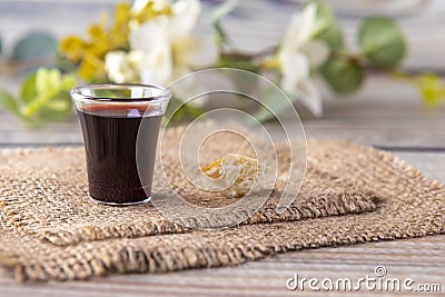 Taking communion and Lord Supper concept Stock Photo