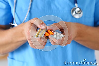 Taking or giving medications Stock Photo