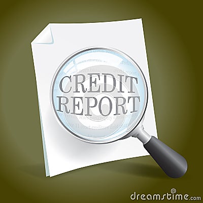 Examining a Credit Report Vector Illustration