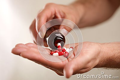 Taking medicine Stock Photo