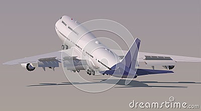 Taking off a large airliner in sunny weather. Vector Vector Illustration