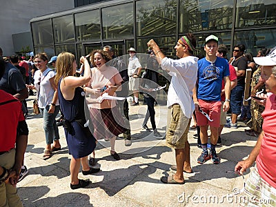 Talking About the Partial Solar Eclipse Editorial Stock Photo