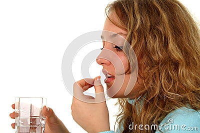 Taking pills Stock Photo