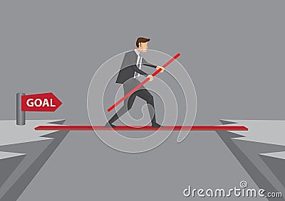 Taking risk and Overcoming Challenges to Reach Goal Vector Illustration