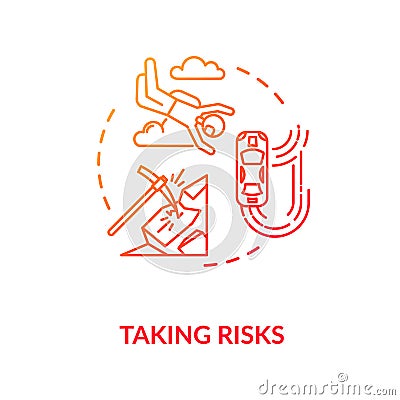 Taking risks concept icon Vector Illustration