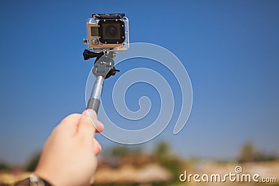 Taking selfie Stock Photo