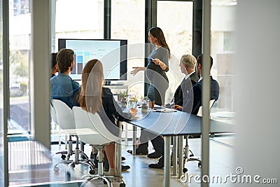 Taking stock and setting new targets. a corporate businessperson giving a presentation in the boardroom. Stock Photo