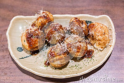 Takoyaki - Octopus balls Stock Photo