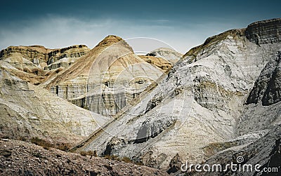 Takyr in Aktau white mountains in Altyn-Emel National Park, Kazakhstan Stock Photo