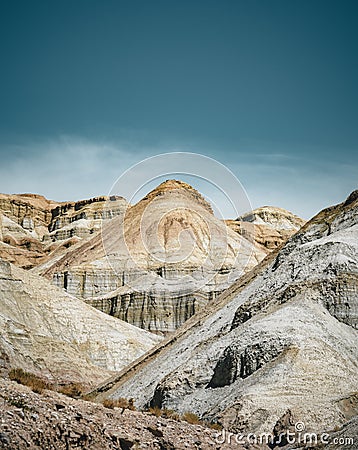 Takyr in Aktau white mountains in Altyn-Emel National Park, Kazakhstan Stock Photo