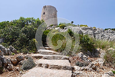 Talaia d'Albercutx watchtower, close to Cap de Formentor. Majorca, Spain. Stock Photo