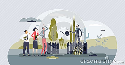 Talent acquisition and skilled employee development tiny person concept Vector Illustration