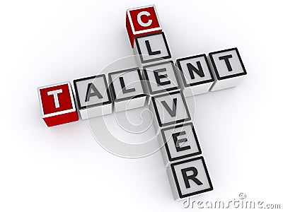 Talent clever word block on white Stock Photo