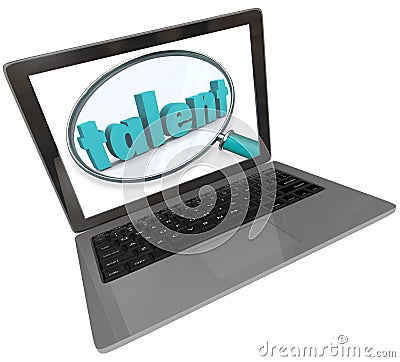 Talent Laptop Screen Online Search Skilled Unique People Stock Photo