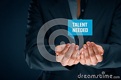 Talent needed concept with hand Stock Photo