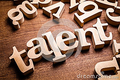 Talent Wood Word Stock Photo