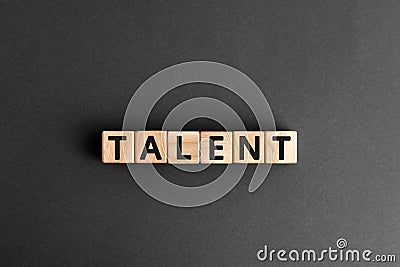 Talent - word from wooden blocks with letters Stock Photo