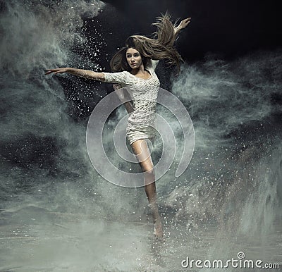 Talented ballet dancer catching the dust Stock Photo
