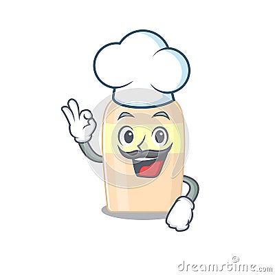 Talented toner chef cartoon drawing wearing chef hat Vector Illustration