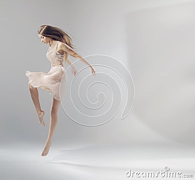 Talented young jumping ballet dancer Stock Photo