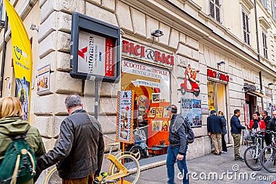 Talian motobike store and Vespa Museum Editorial Stock Photo