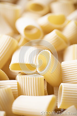 Italian paccheri pasta blur defocussed Stock Photo