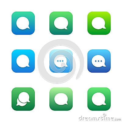 Talk bubble comment and message icons set Vector Illustration