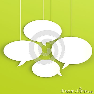 Talk bubble with green color background Stock Photo
