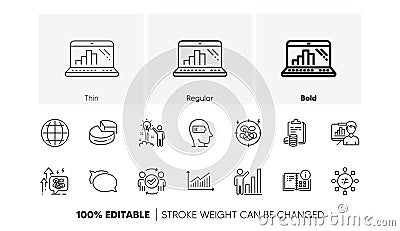 Talk bubble, Weariness and Instruction info line icons. For web app, printing. Line icons. Vector Vector Illustration