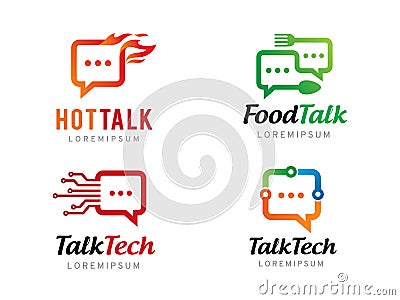 Talk or Chat logo symbol or icon Vector Illustration