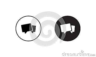 Talk, Comment, Speech Bubble Button Icon Vector. Chat Symbols Vector Illustration