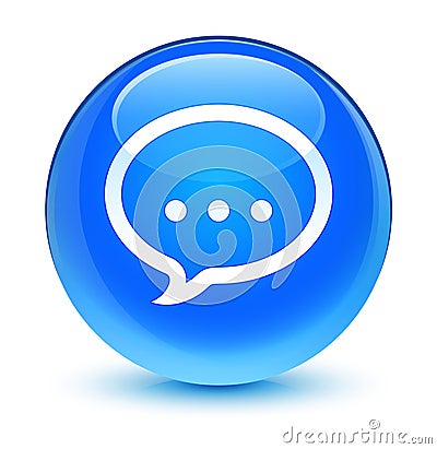 Talk icon glassy cyan blue round button Cartoon Illustration