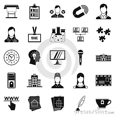 Talk icons set, simple style Vector Illustration