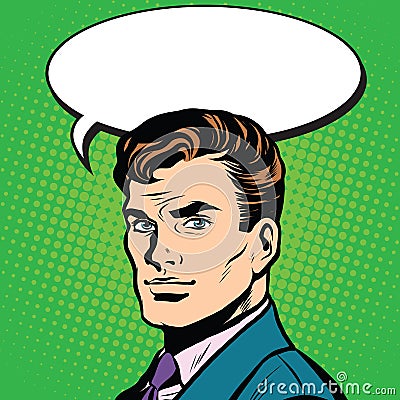 Talk man retro pop art Vector Illustration