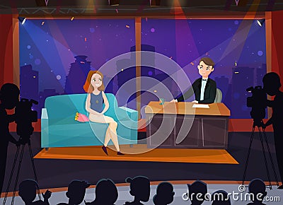 Talk Show Illustration Vector Illustration