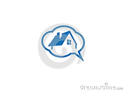 Talk and think about home of dreams for logo Cartoon Illustration