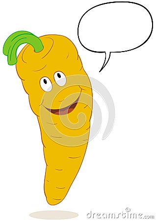 Talkative carrot cartoon Vector Illustration