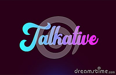 Talkative pink word text logo icon design for typography Stock Photo