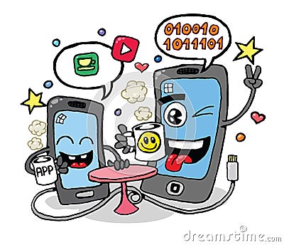 Talking cell phones vector Vector Illustration