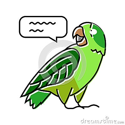 talking parrot bird color icon vector illustration Vector Illustration