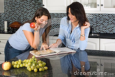 Talking about recipes Stock Photo