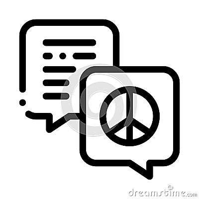 Talking about tolerance and peace icon vector outline illustration Vector Illustration