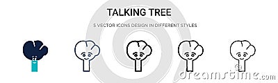 Talking tree icon in filled, thin line, outline and stroke style. Vector illustration of two colored and black talking tree vector Vector Illustration