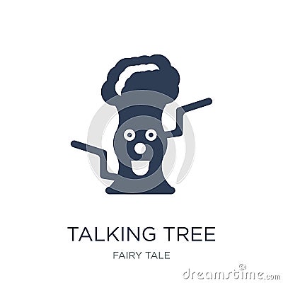 Talking tree icon. Trendy flat vector Talking tree icon on white Vector Illustration